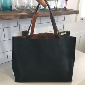 Nordstrom faux leather tote with magnetic closure